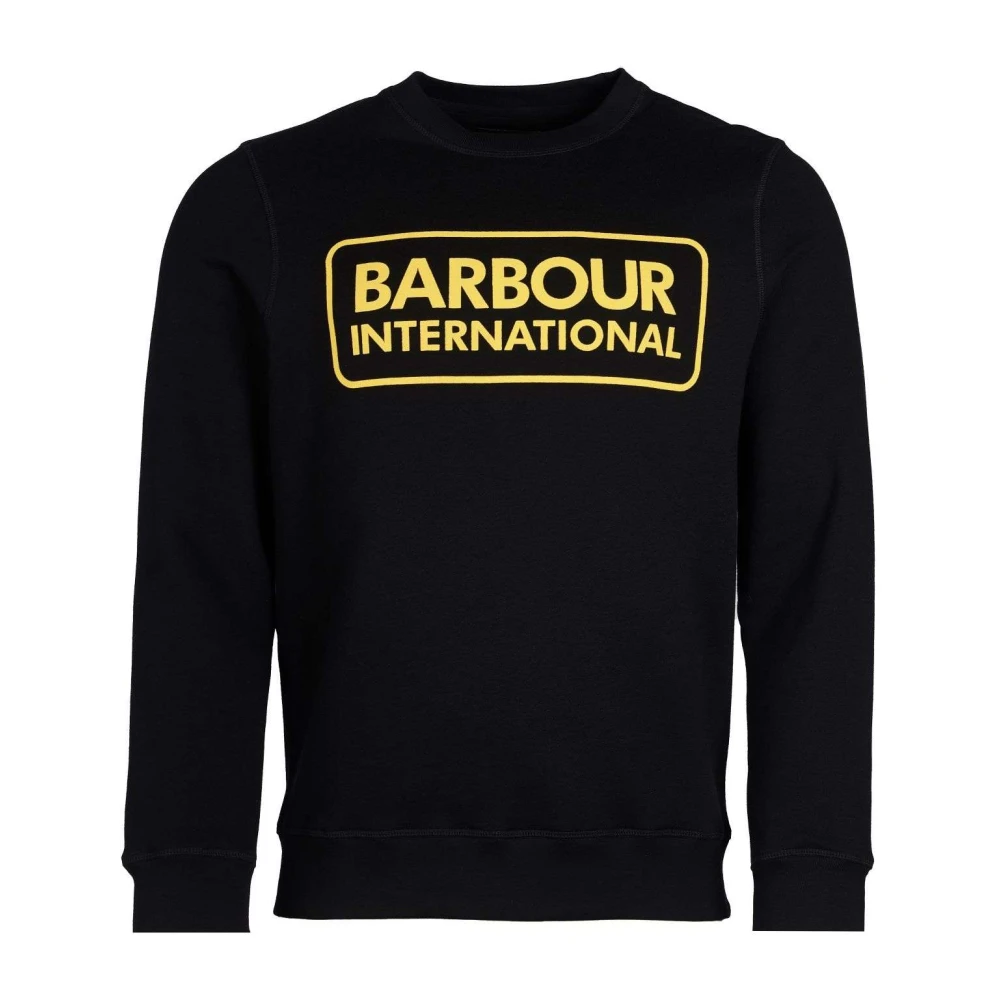 Barbour Logo Sweatshirt Zwart met Raglanmouwen Black Heren