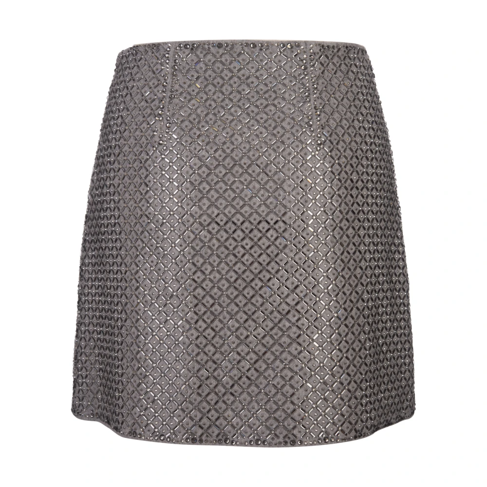 Ermanno Scervino Kristalapplicatie Grijze Korte Rok Gray Dames