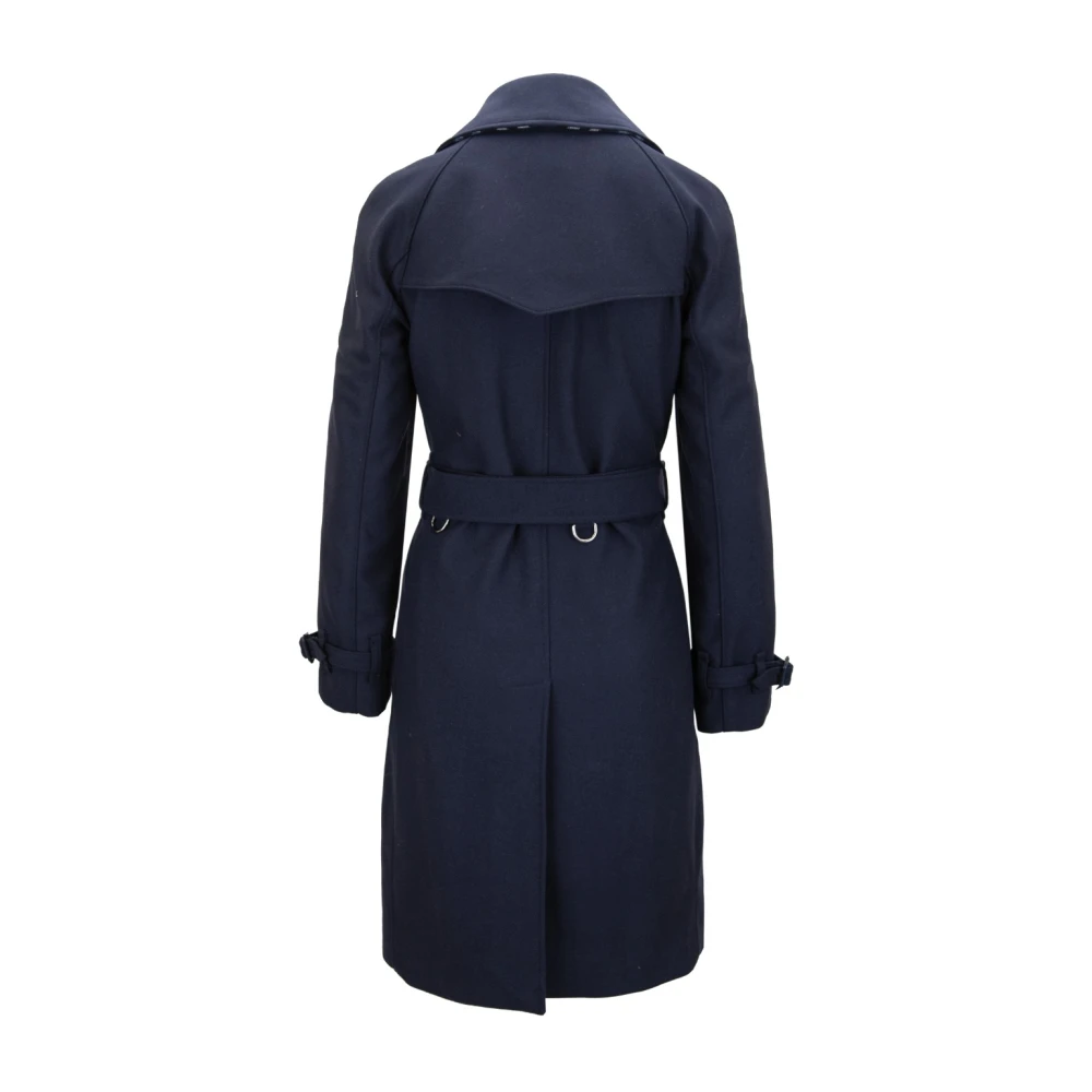 Burberry Wollen blend kasjmierjas met riem Blue Dames