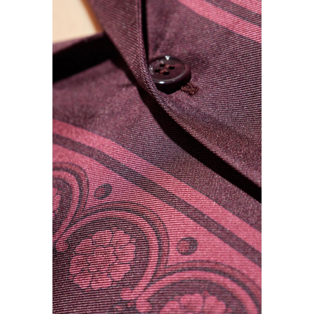 Versace Zijden shirt met korte mouwen Red Heren