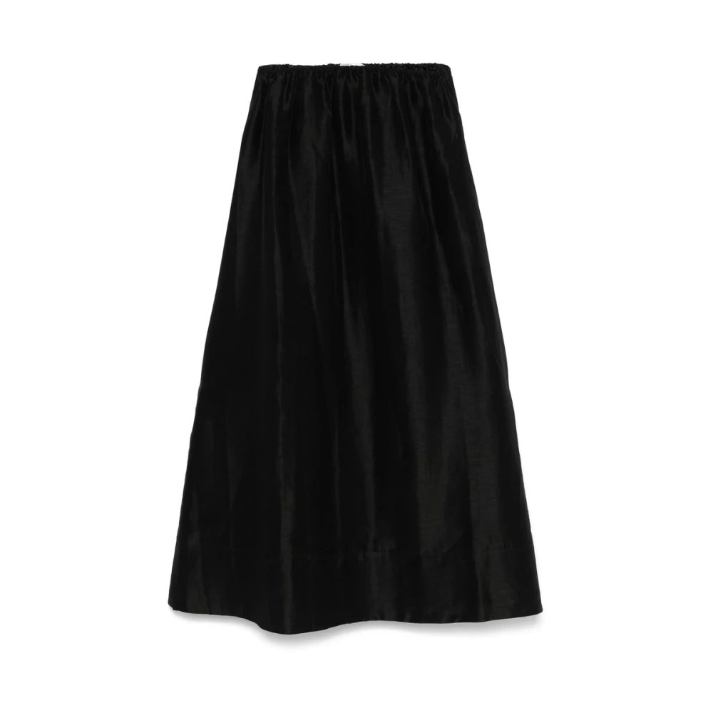 Mark Kenly Domino Tan Zwarte uitlopende rok met zijsplitten Black Dames