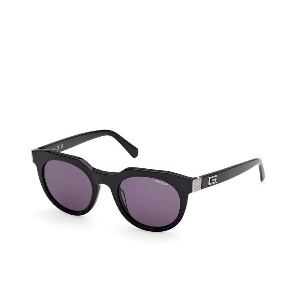 Guess Men's Black Acetate Sunglasses With Uv Protection