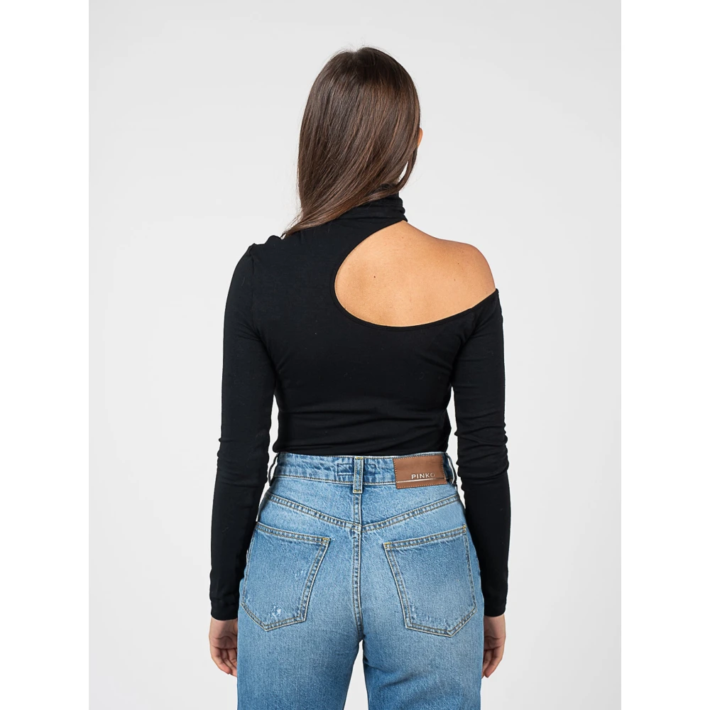 pinko Elegante Asymmetrische Blouse Black Dames