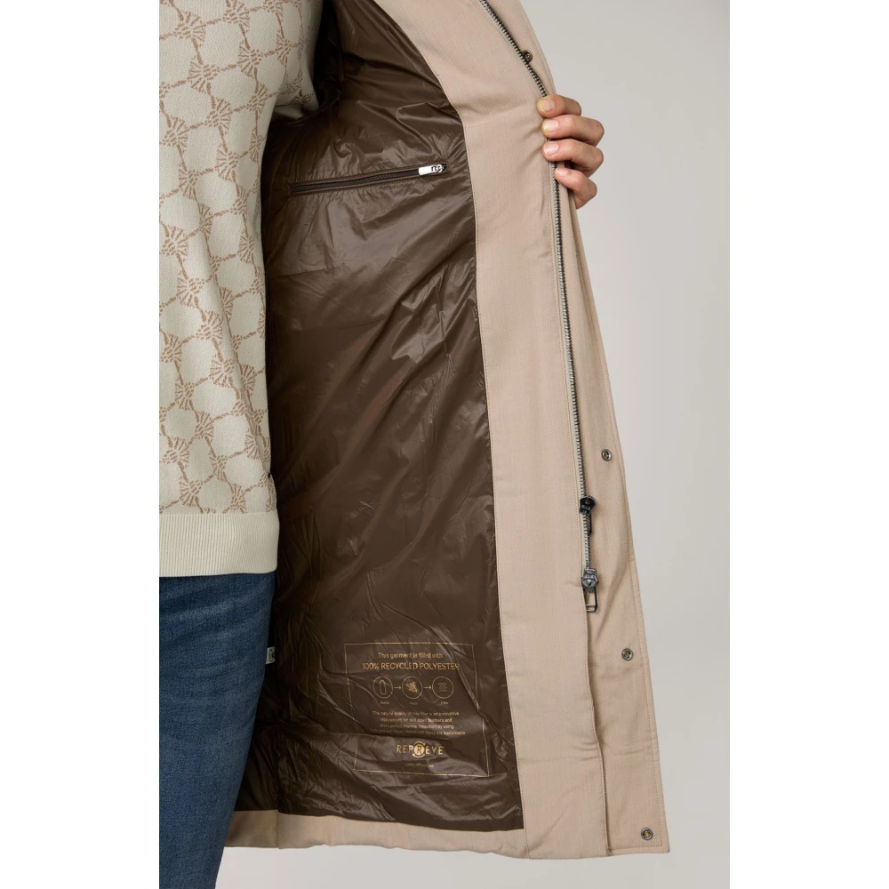 Joop! Gewatteerde heren winterjas met capuchon Brown Heren