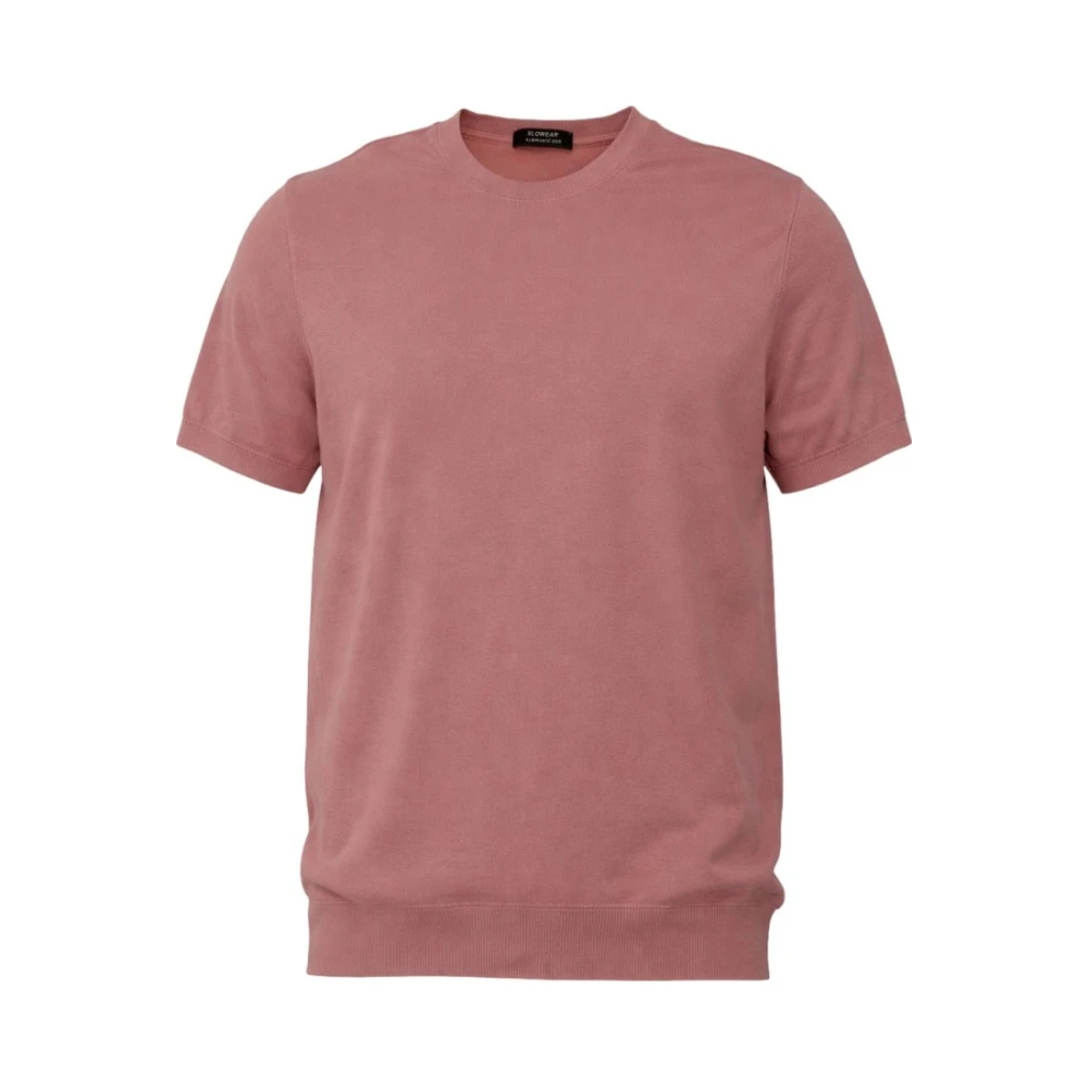 Zanone Men's Pink Round Neck Short-Sleeve Knit T-Shirt
