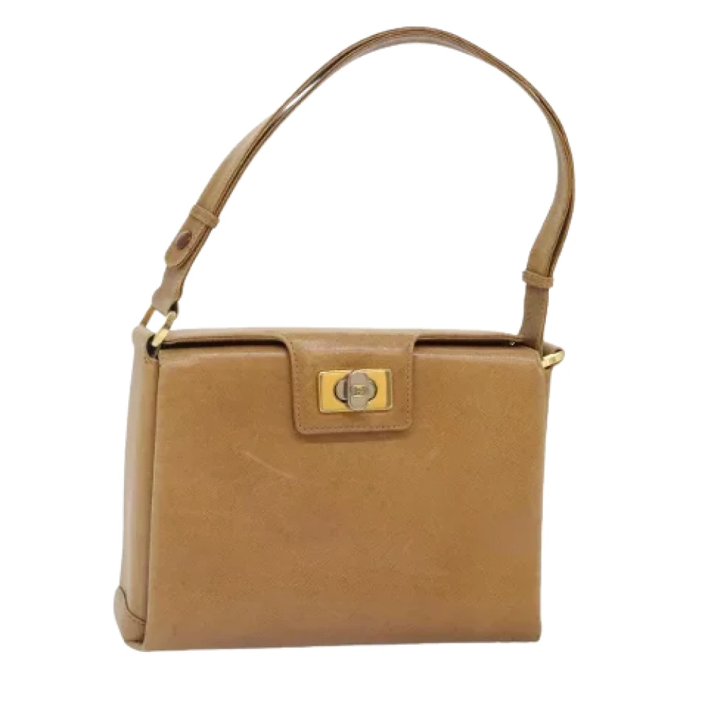 Gucci Vintage Pre-owned Leather gucci-bags Beige Dames