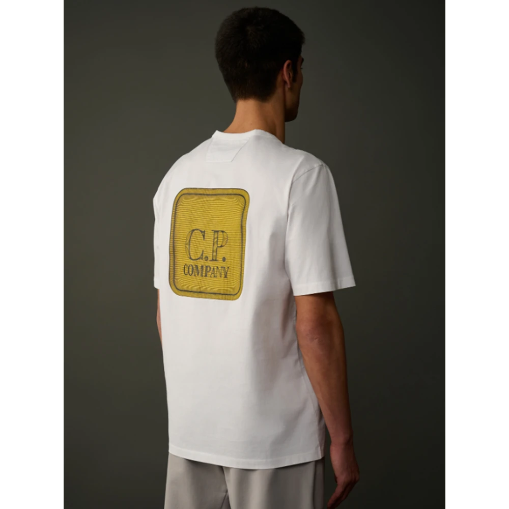 C.P. Company Grafisch Badge T-shirt Metropolis Serie White Heren