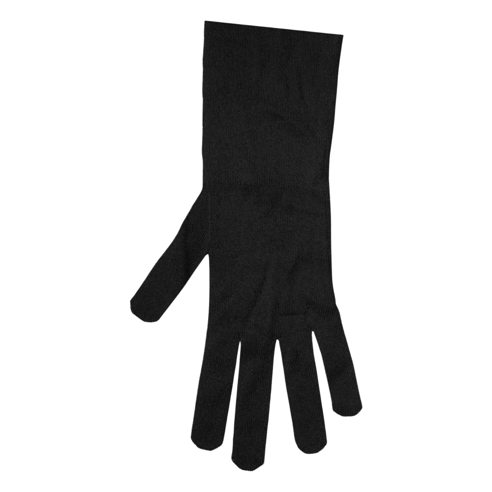 Dolce & Gabbana Black Polyester Long Elbow Length Gloves - 9|M - Image 2
