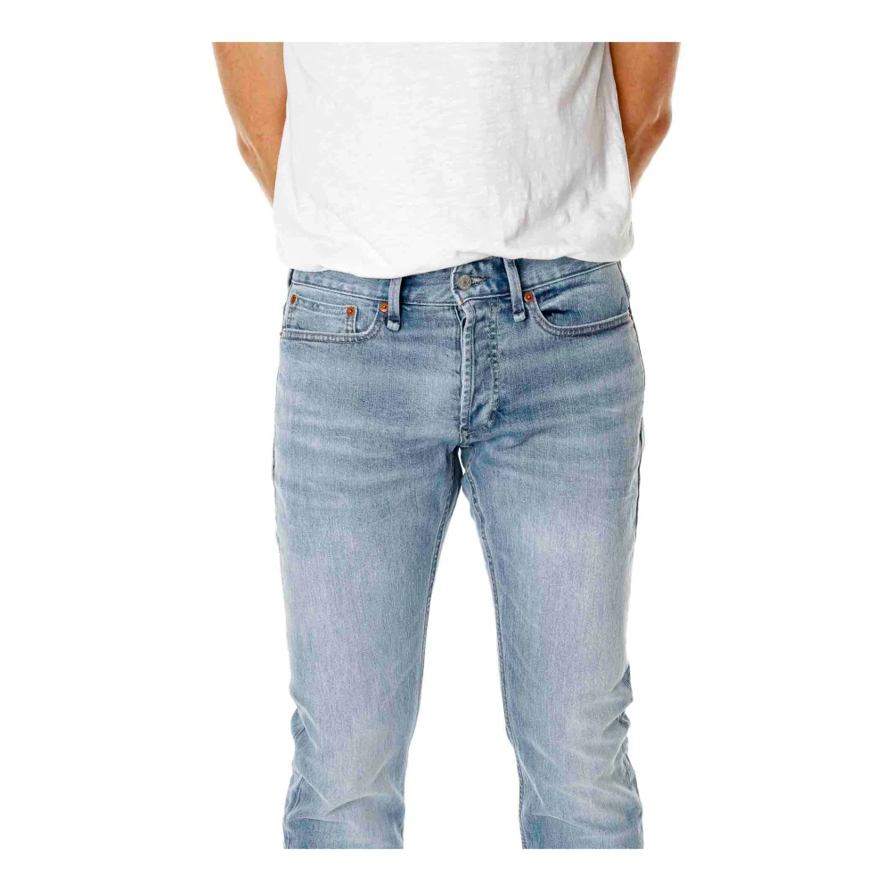 Denham Straight Fit Jeans met Lage Taille Blue Heren