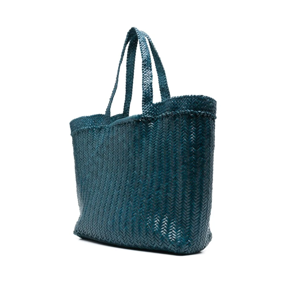 Dragon Diffusion Blauwe Geweven Leren Tote Tas Blue Dames
