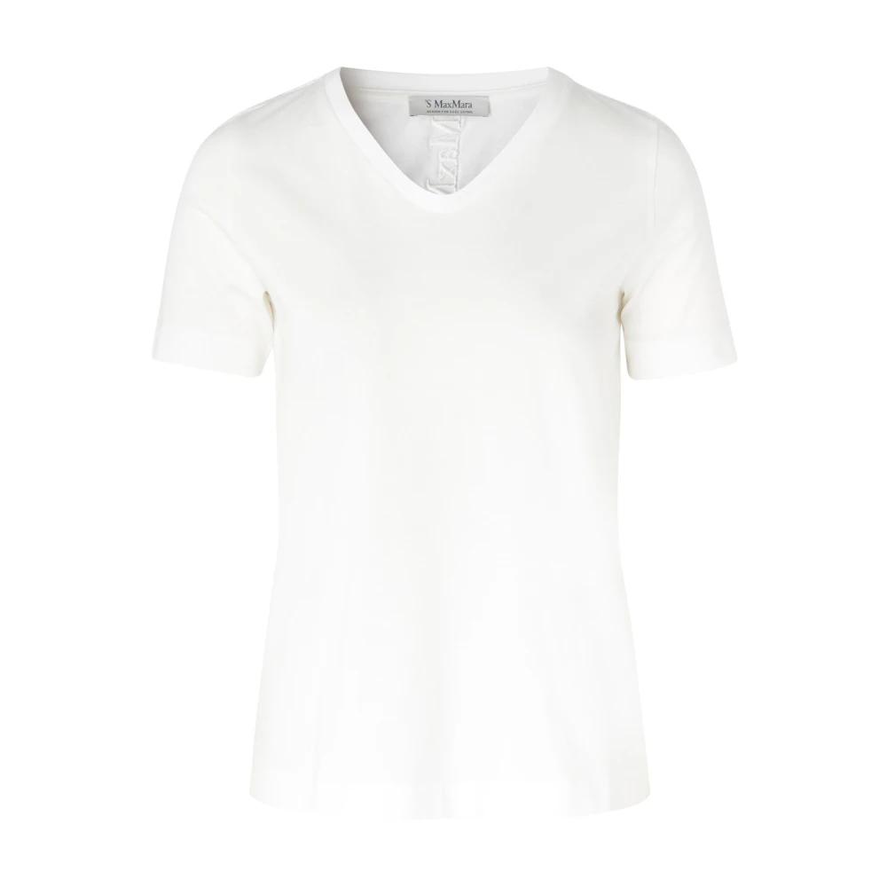 Max Mara Klassiek Logo Cropped T-shirt White Dames