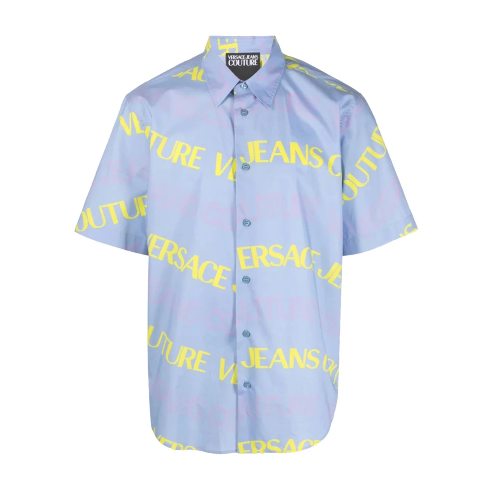 Versace Jeans Couture Stijlvolle Overhemden Collectie Blue Heren