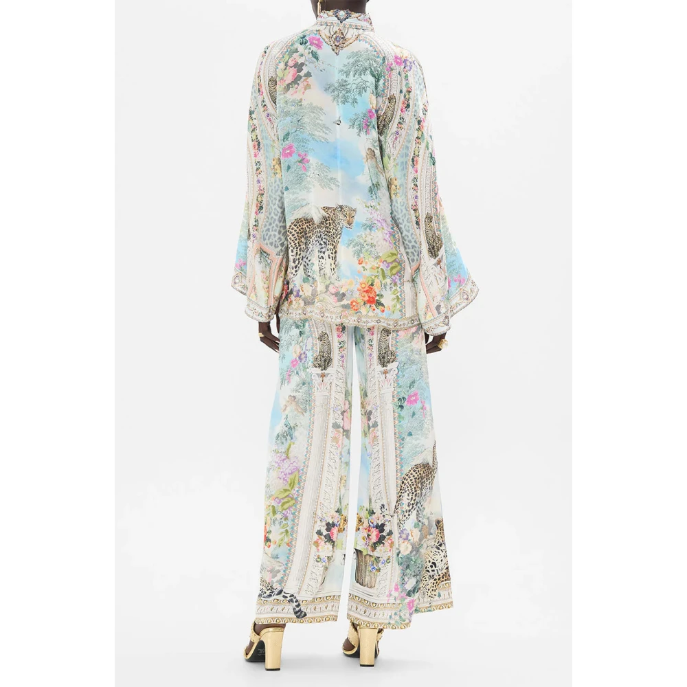 Camilla Wijde mouw zijden blouse Alexandria Multicolor Dames