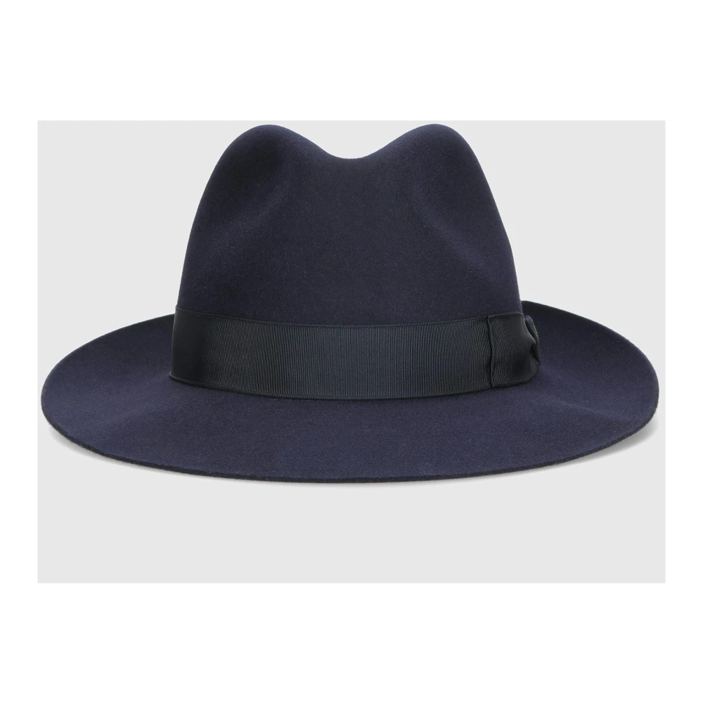 Borsalino Vilt Medium Rand Hoed Blue Heren