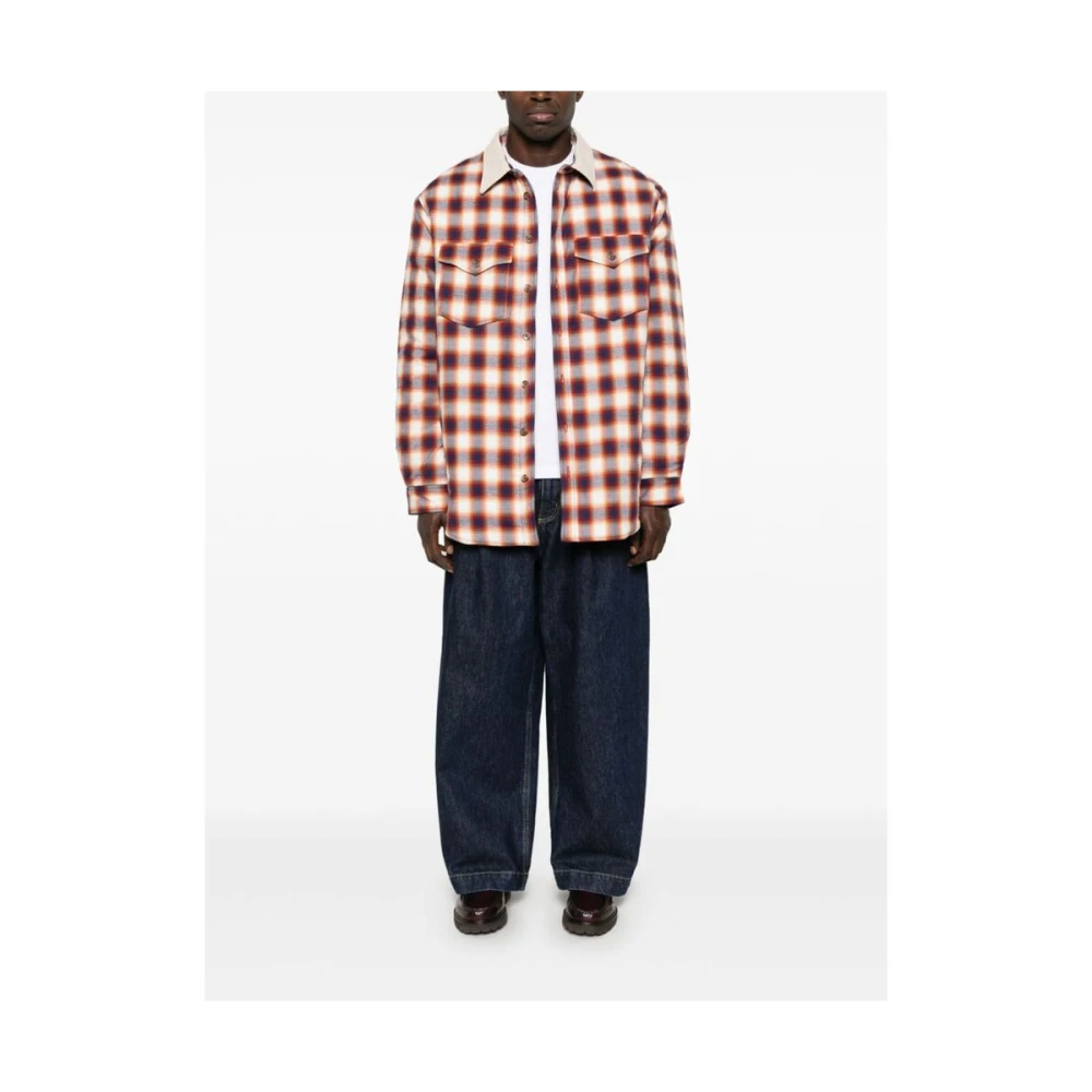 Isabel marant Geruite Katoenen Jas Brown Heren