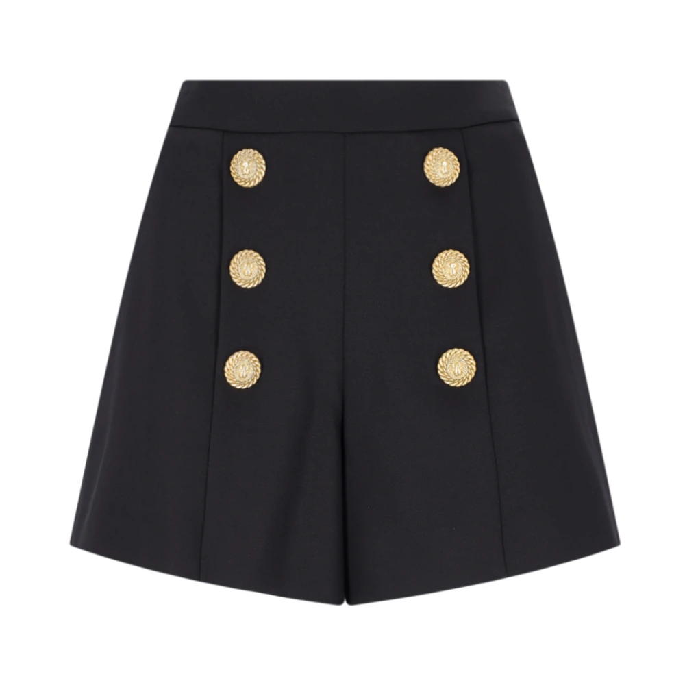 Balmain Zwarte Broek met Gouden Knopen Black Dames