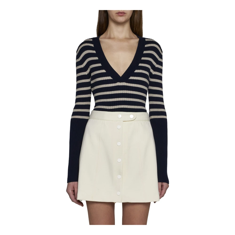 A.p.c. Ecru A-Lijn Rok met Piped Trim Beige Dames