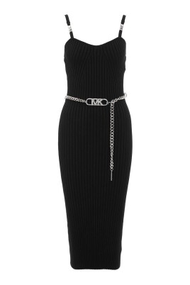 robe-bustier-ceinturee-en-viscose-extensible-cotelee