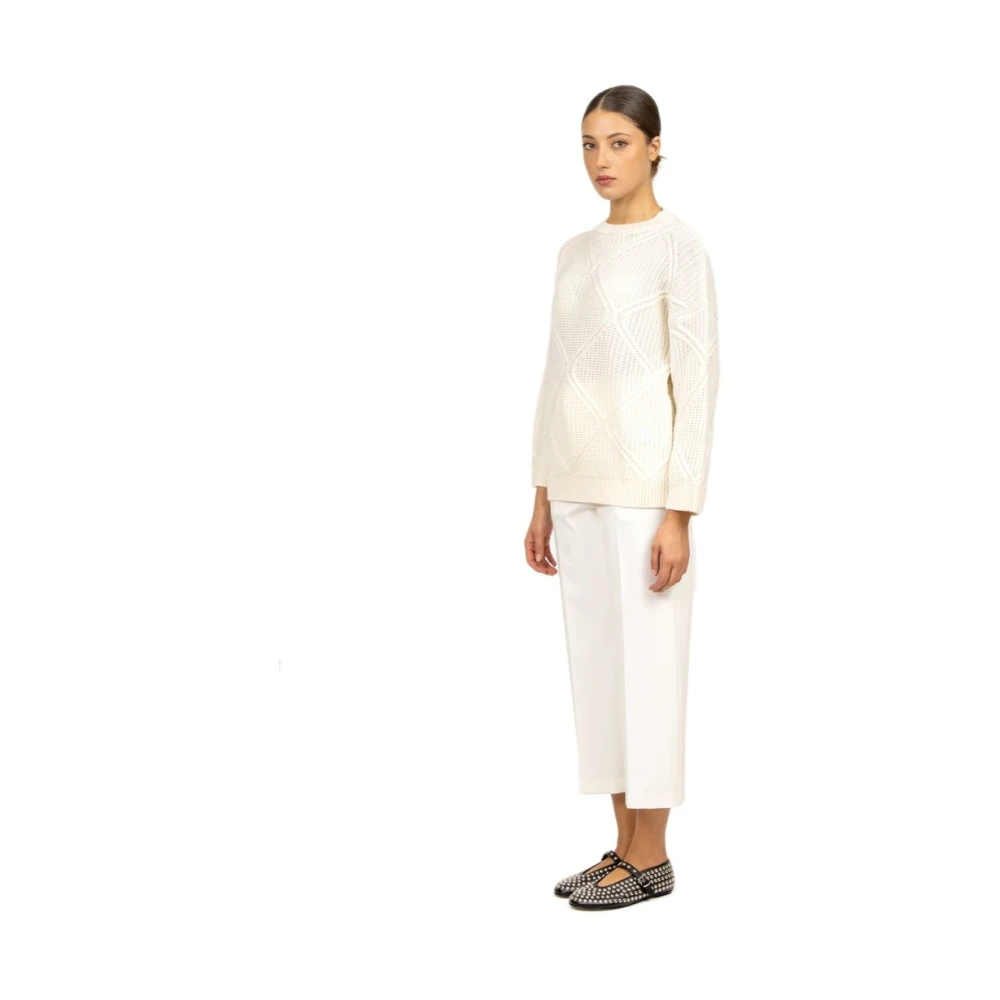 Liviana Conti Geometrische Wollen Trui Pumice Kleur Beige Dames