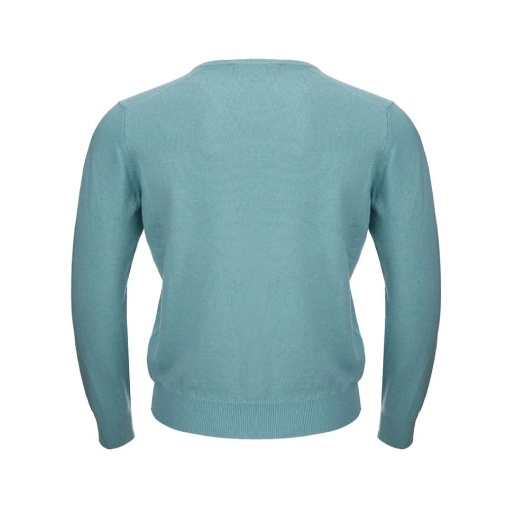 Gran Sasso Turquoise Cashmere Elegance Sweater Blue Heren