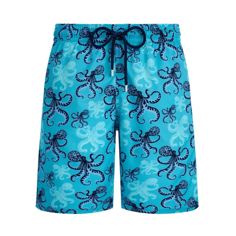 Vilebrequin Lange Octopus Stretch Zwembroek voor Heren Blue Heren