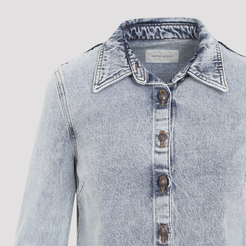 Magda Butrym Blauwe Katoenen Rok Aw24 Blue Dames
