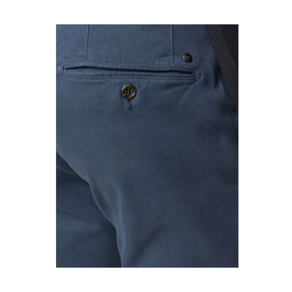 Canali Blauwe Broek met Rechte Pijpen Blue Heren