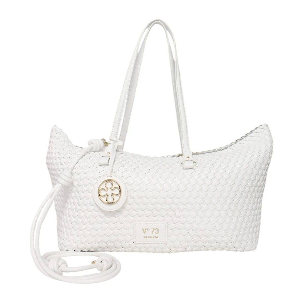 V73 Women's White Shoulder Bags, One Size, Eco-Leather Bag With Adjustable Strap