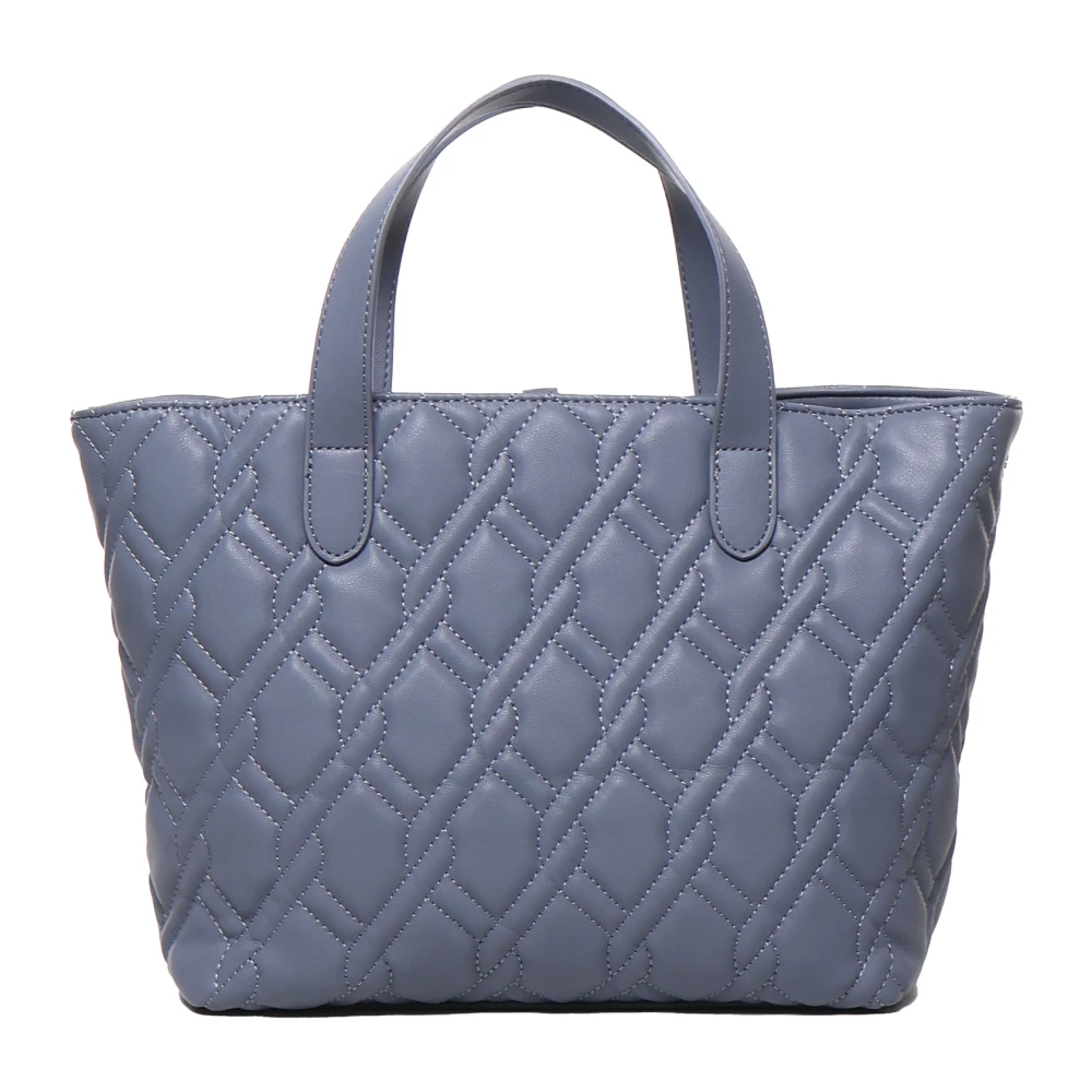 V73 Denim Ecoleather Tas met Handvatten en Verstelbare Schouderband Blue Dames