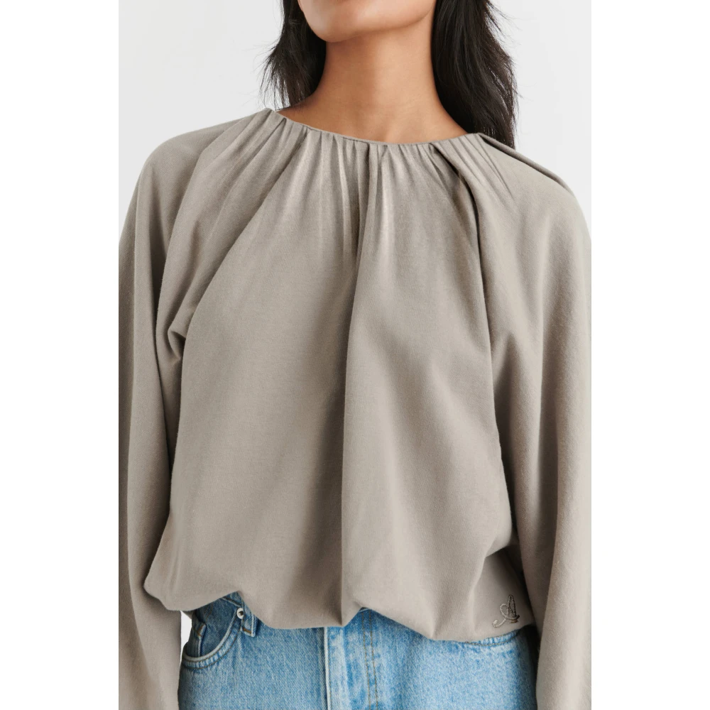 Axel Arigato Sade Gathered Pullover Gray Dames