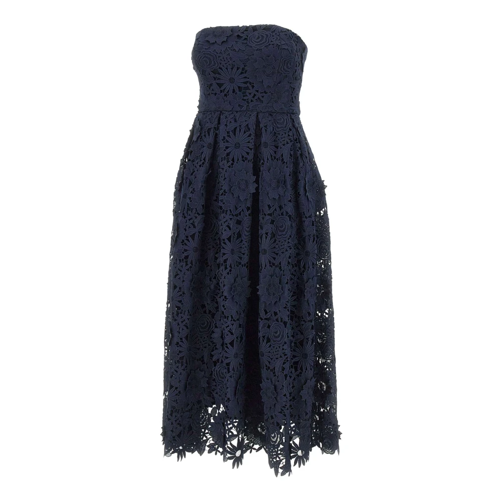 Rotate Birger Christensen Women's Blue Floral-Lace Midi Dress - Midi Dresses - S - Dresses