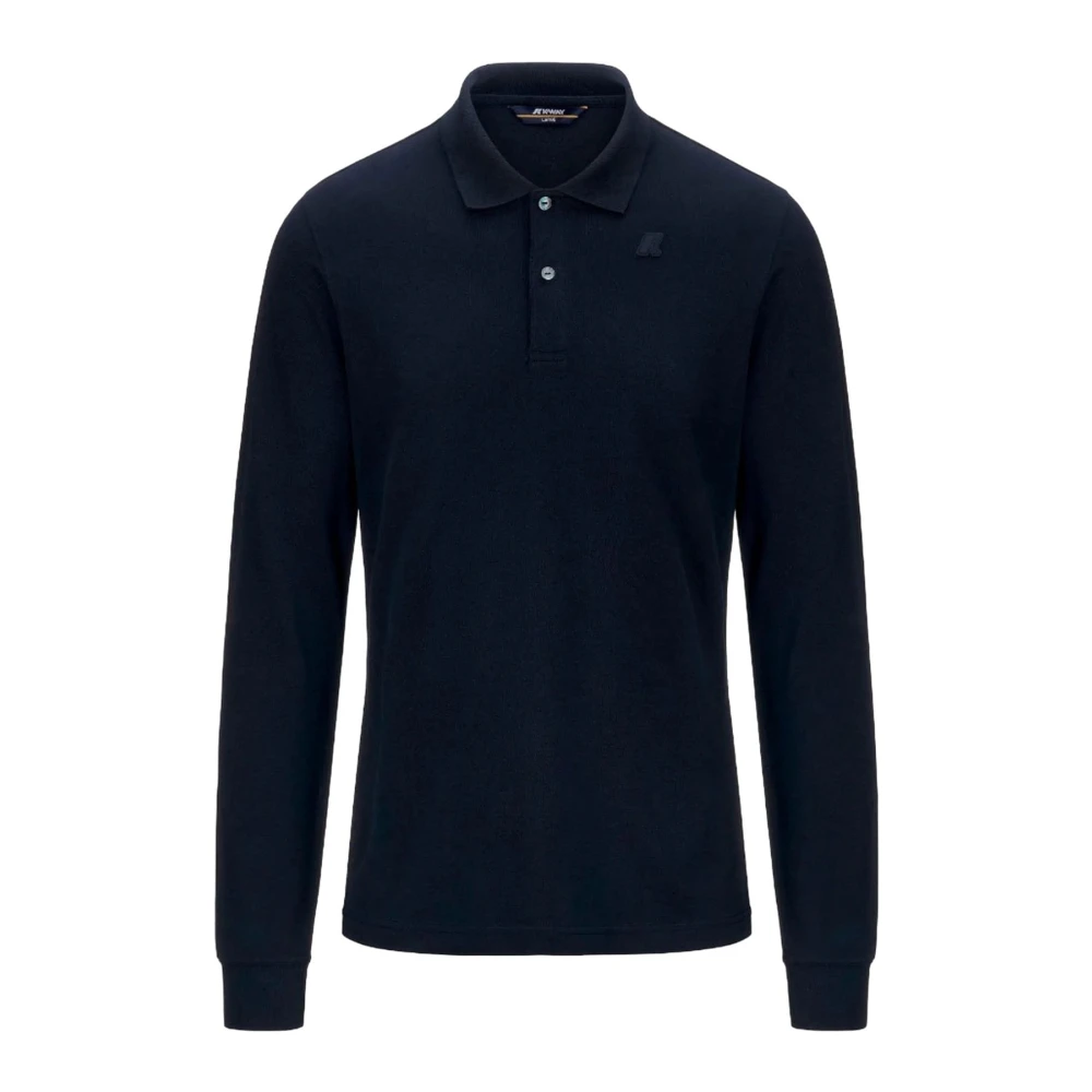 K-Way Men's Blue Cotton Elastane Polo Shirt