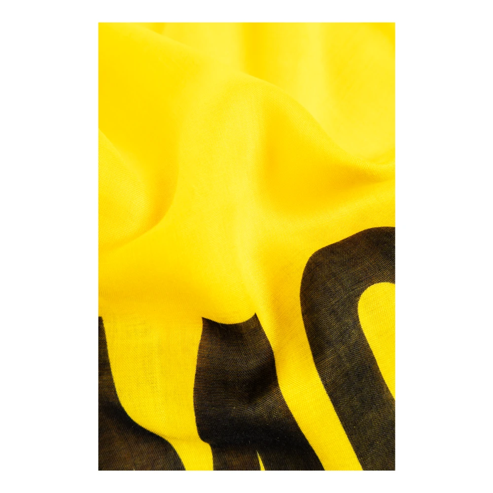 Moschino Sjaal met logo Yellow Unisex