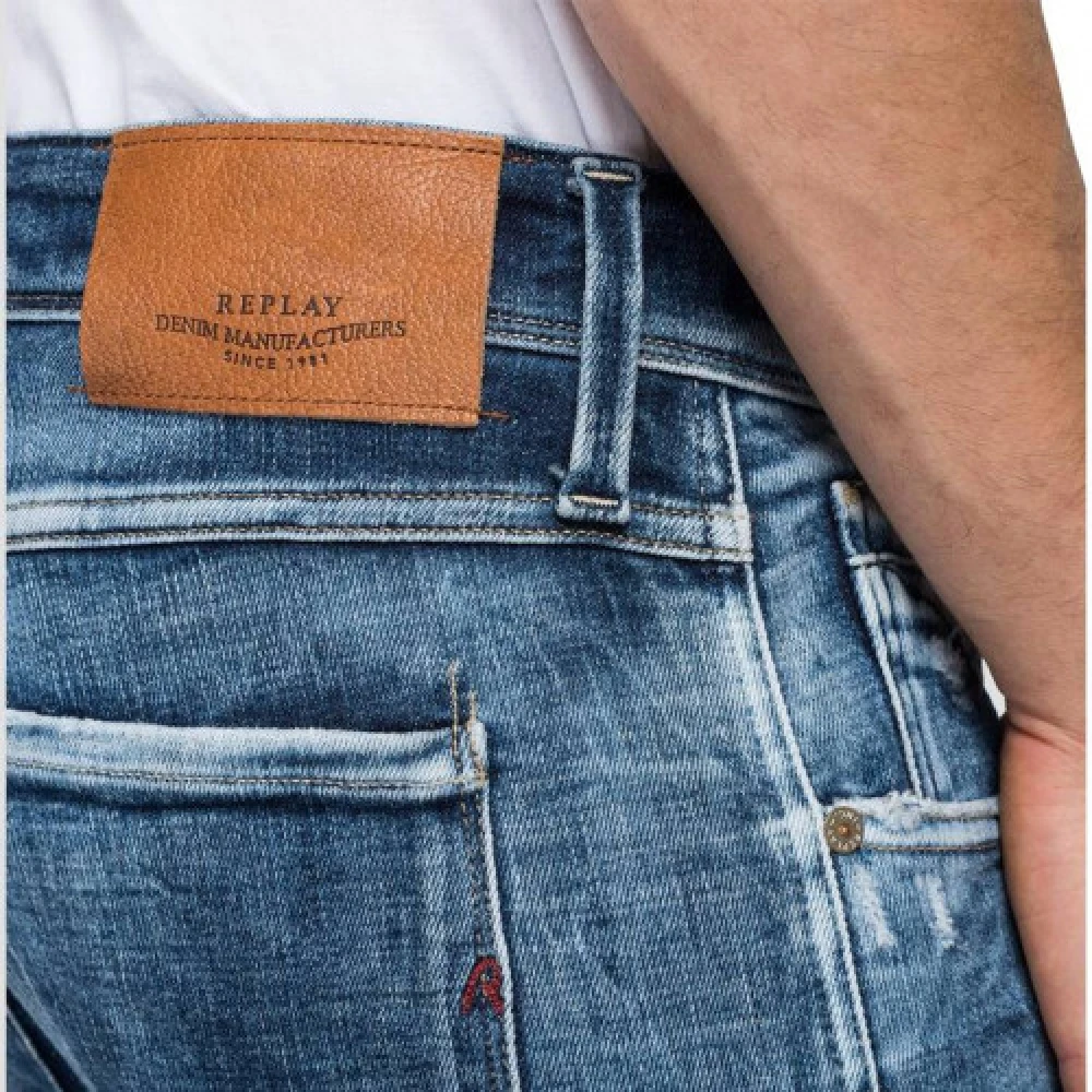 Replay Slim Fit Blue Jeans Blue Heren
