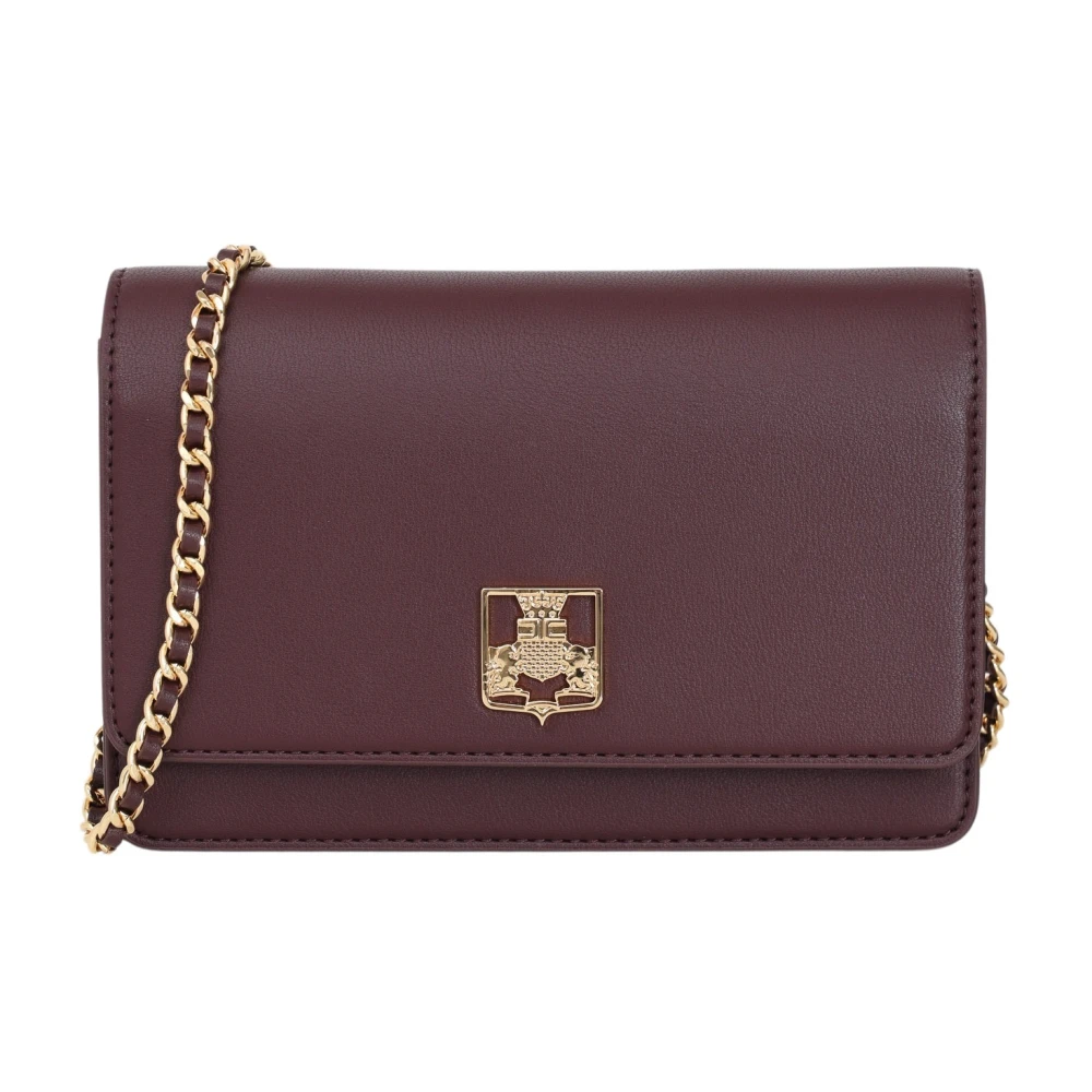 Elisabetta Franchi Bordeaux Schoudertas Elegant Herfst Winter Brown Dames