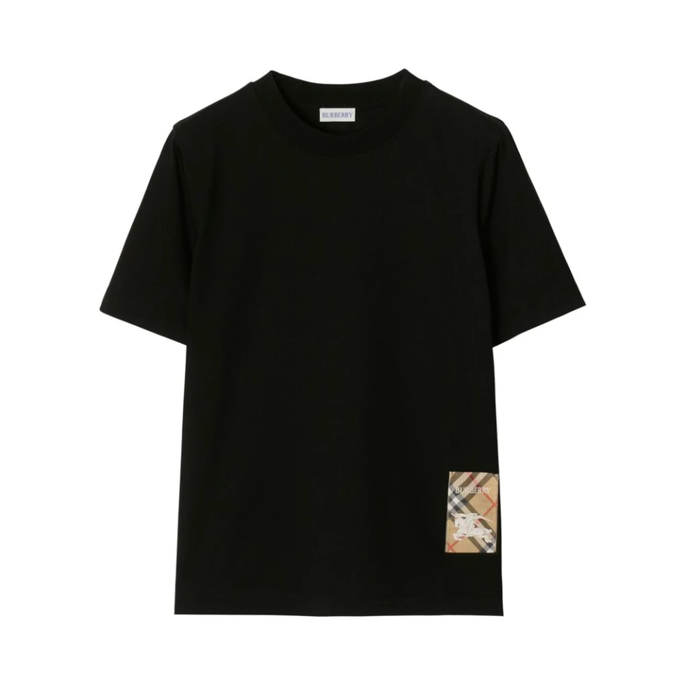 Burberry Zwart Jersey Crew Neck T-shirt Black Dames