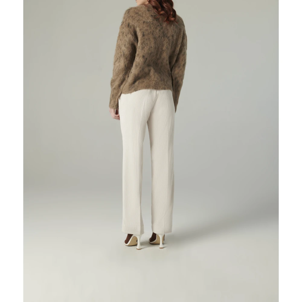 Manila Grace V-hals Pullover Sweater Brown Dames
