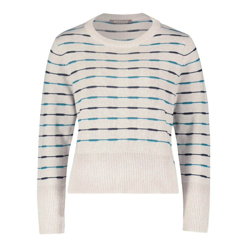 Betty & Co Chunky Gebreide Trui met Ribboorden Multicolor Dames