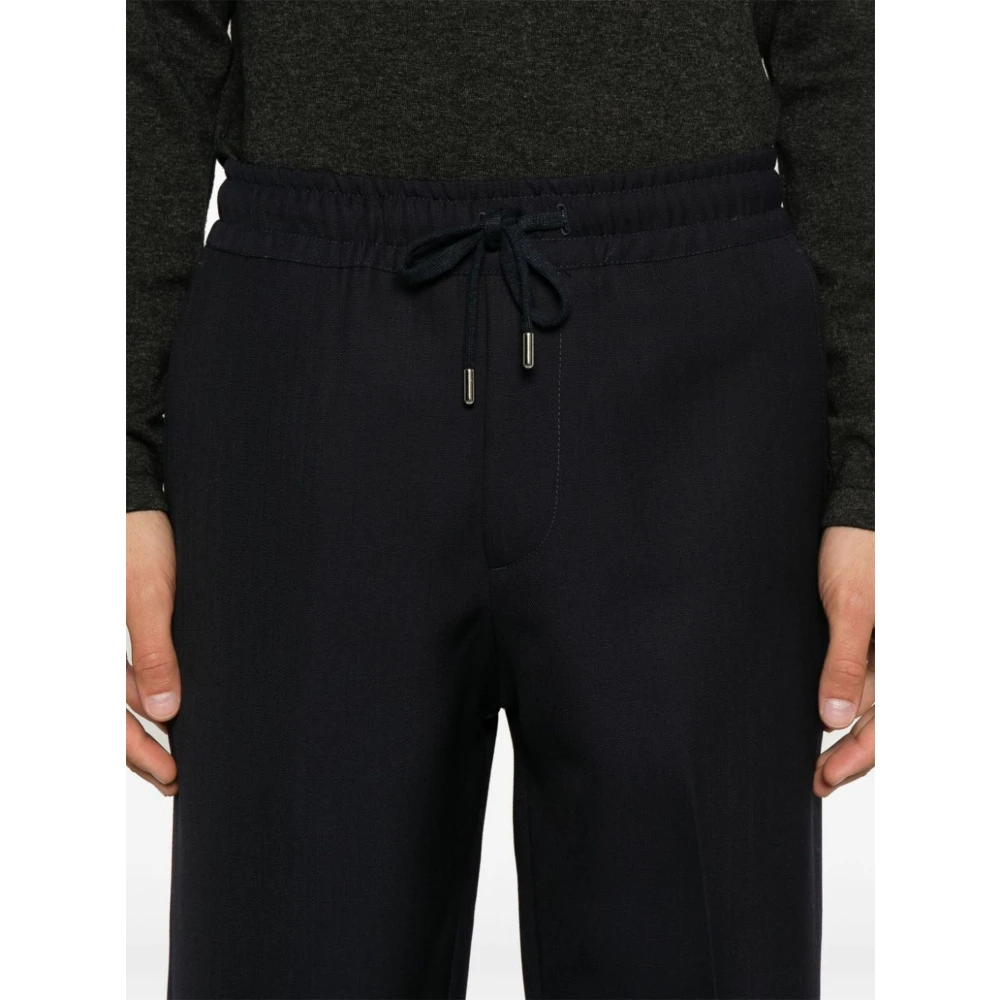 Costumein Blauwe Wol Tapered Broek Blue Heren