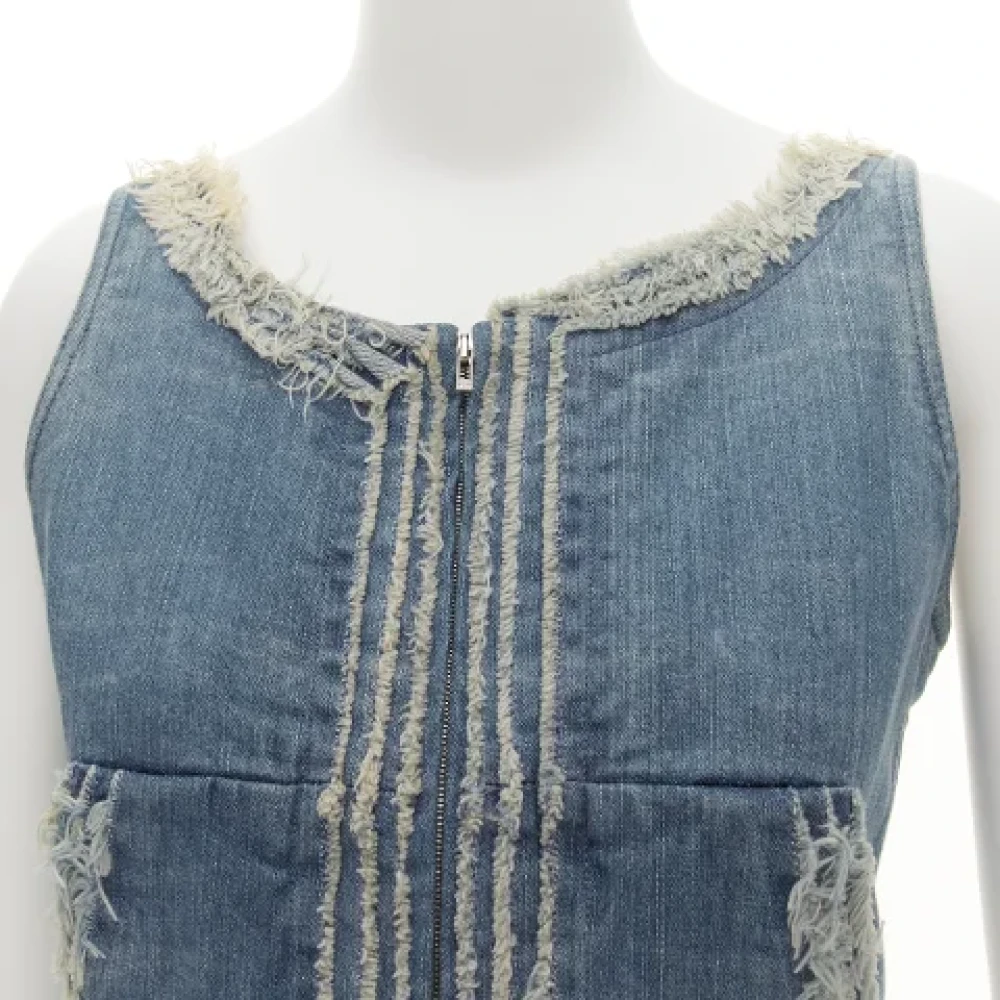 Chanel Vintage Pre-owned Cotton dresses Blue Dames