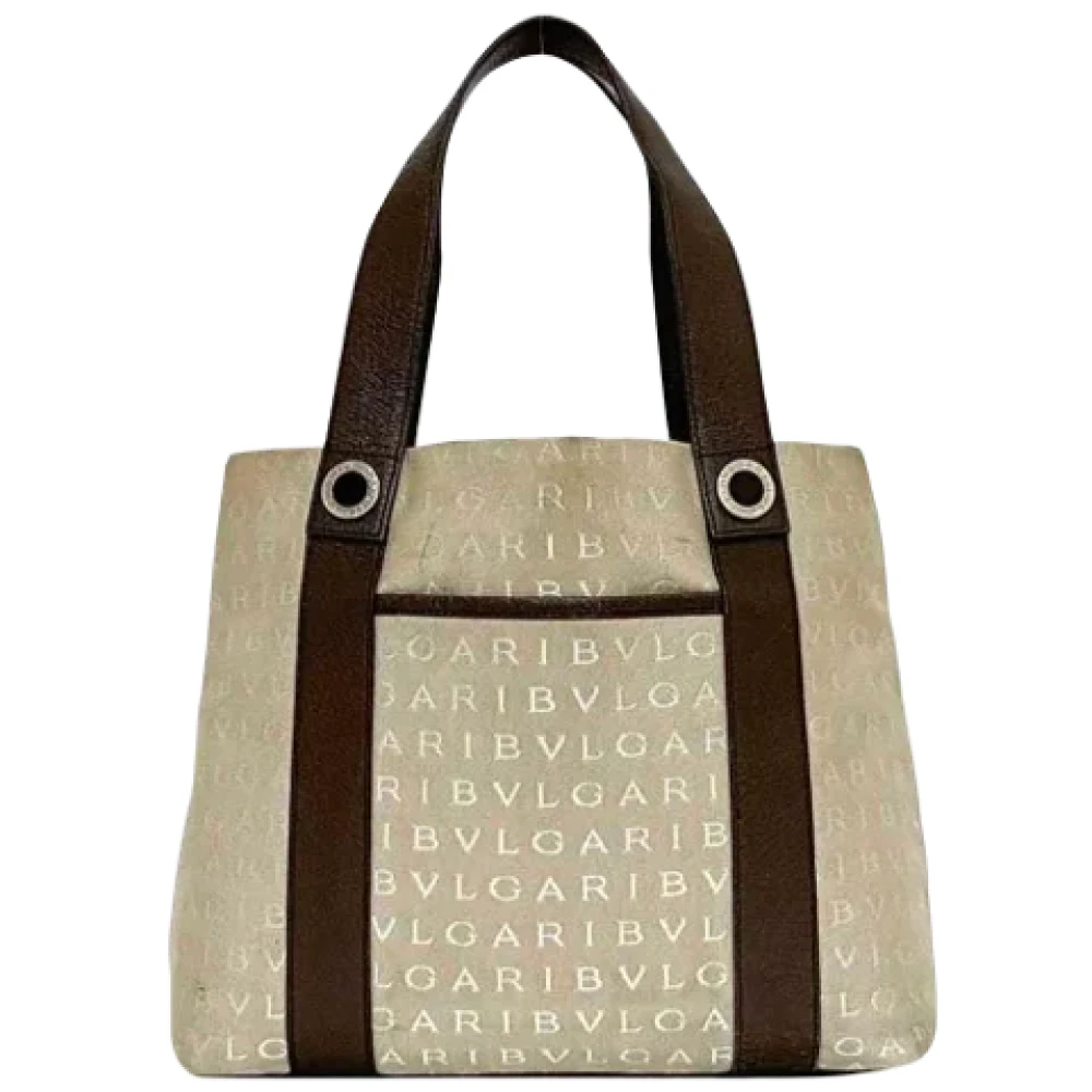 Bvlgari Vintage Pre-owned Leather totes Beige Dames