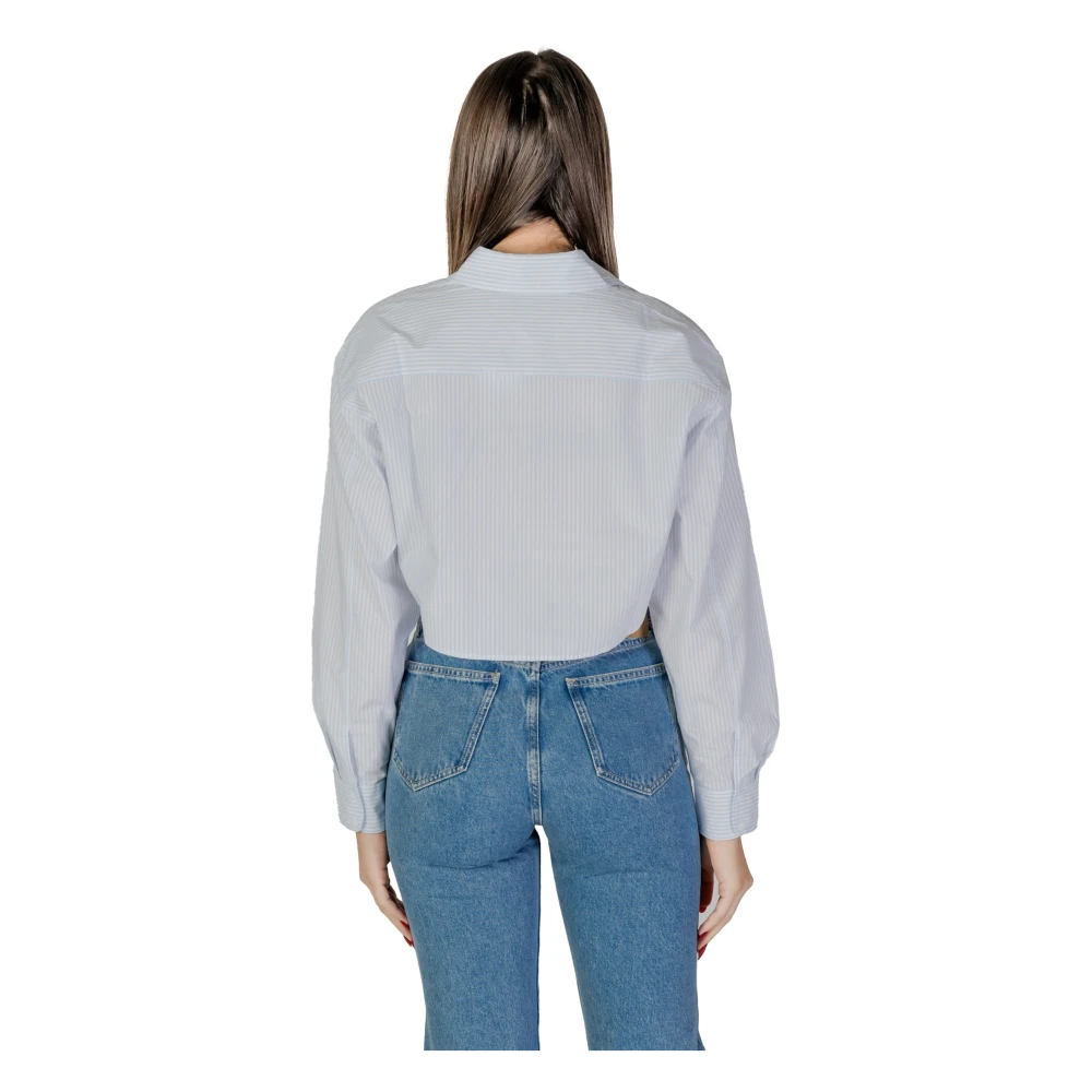 Calvin Klein Jeans Pinstripe Button-Up Shirt Vrouwen Lichtblauw Blue Dames