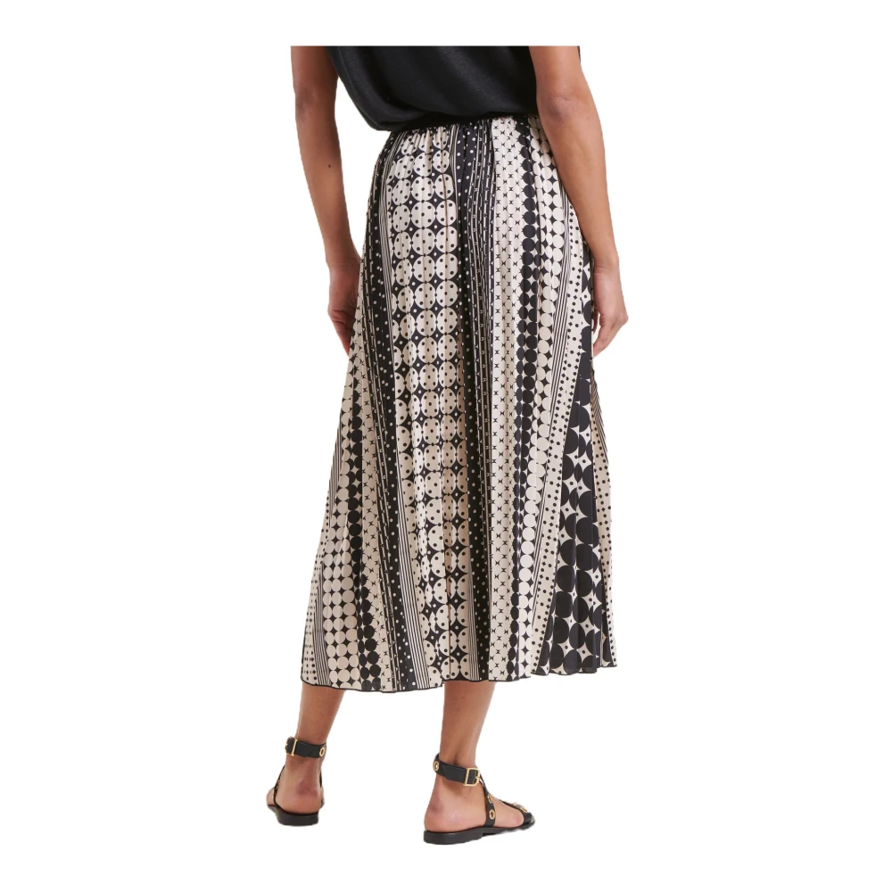 La Fée Maraboutée Blauw en wit bedrukte midi-rok Multicolor Dames