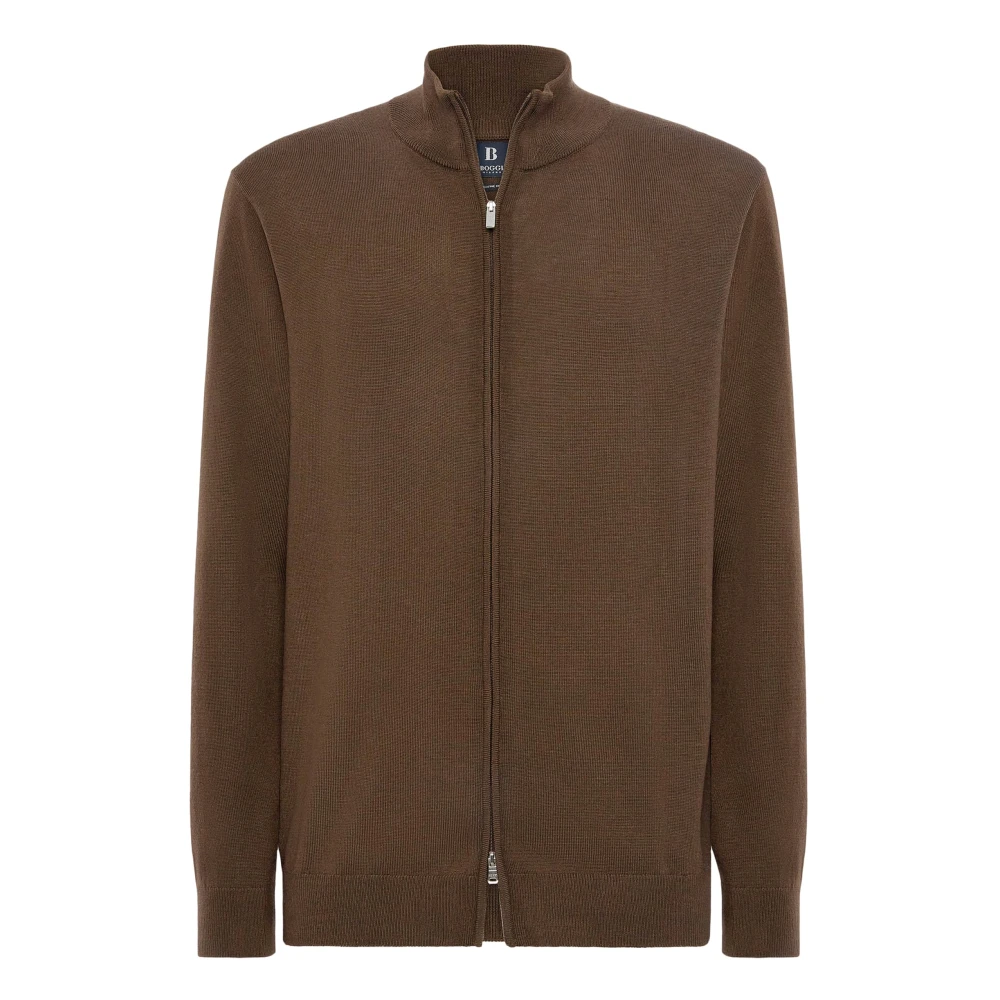 Boggi Milano Merino wol volledige rits 12 Gg Brown Heren