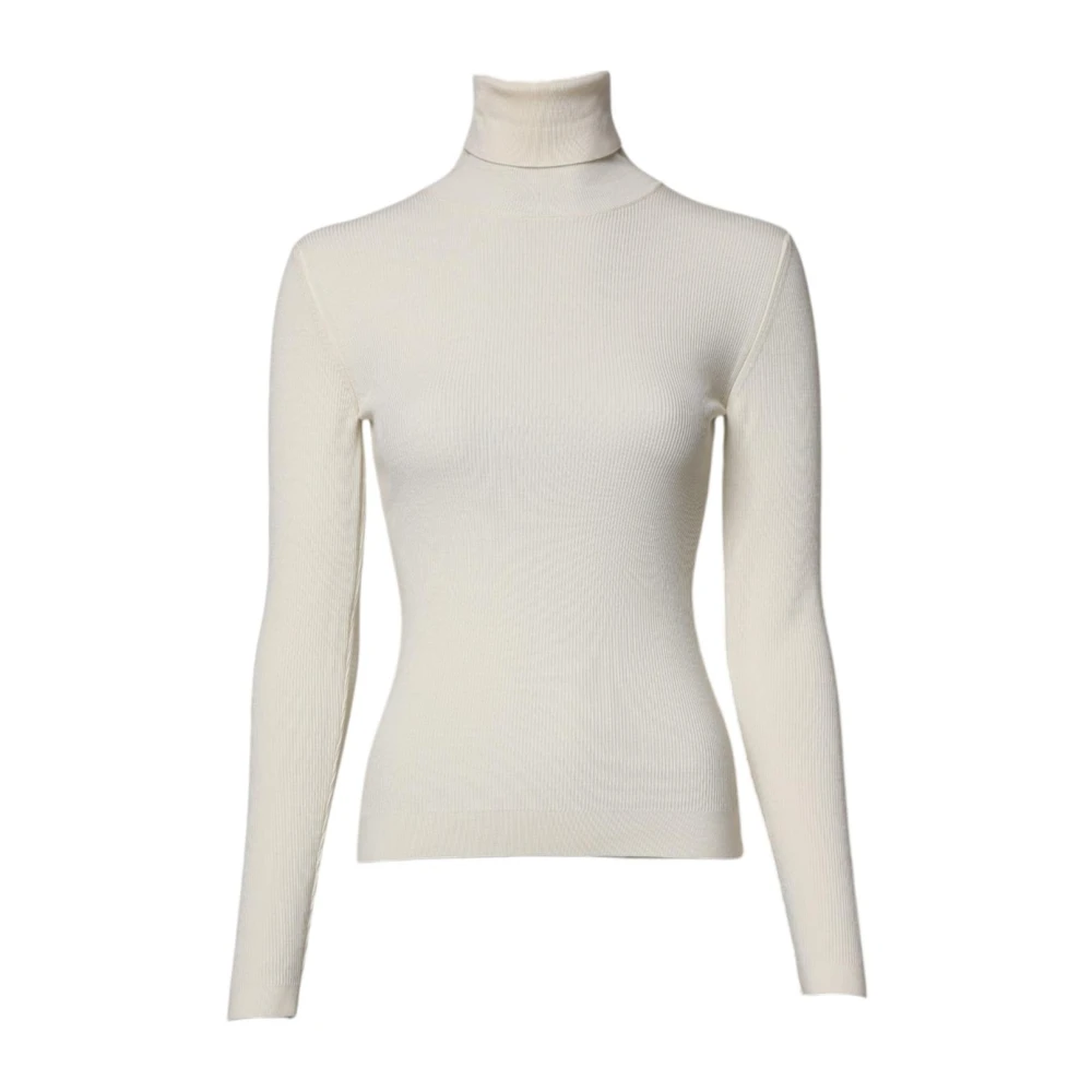 Dolce & Gabbana Women's Beige Luxury Wool Turtleneck Pullover Jumper - Turtlenecks - Xs - Knitwear