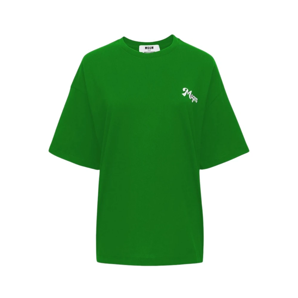Msgm Men's Green Cotton T-Shirt For Wo - T-Shirts - S - Tops