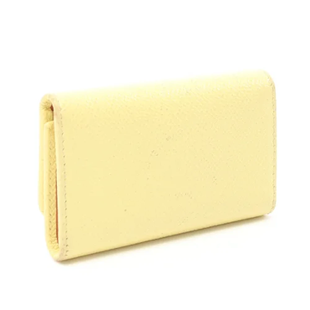 Bvlgari Vintage Pre-owned Leather key-holders Yellow Unisex