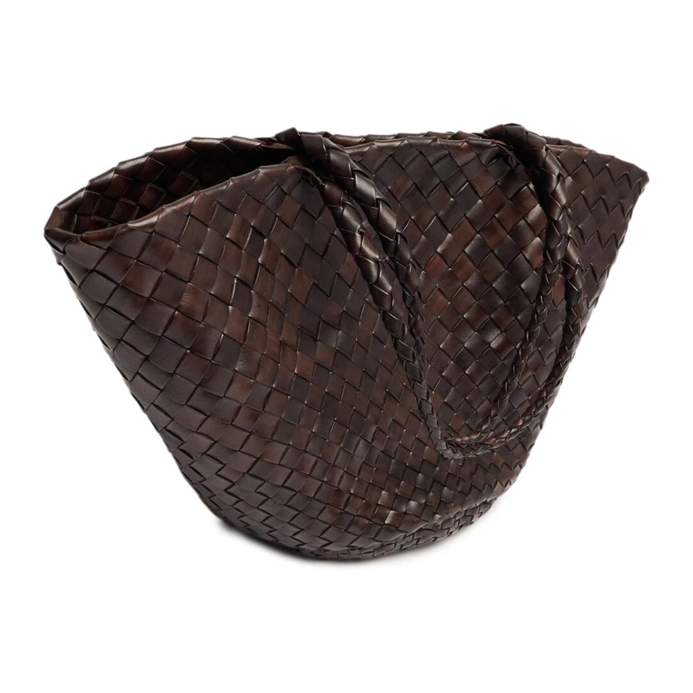 Dragon Diffusion Handgeweven Donkerbruine Leren Winkelmand Brown Dames