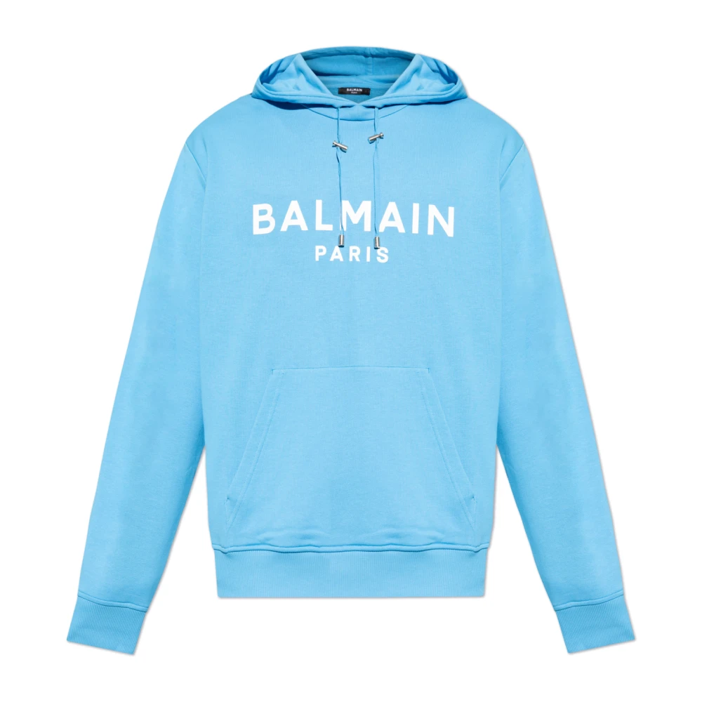 Balmain Blauwe Sweatshirt Aw24 Casual Stijl Mannen Blue Heren