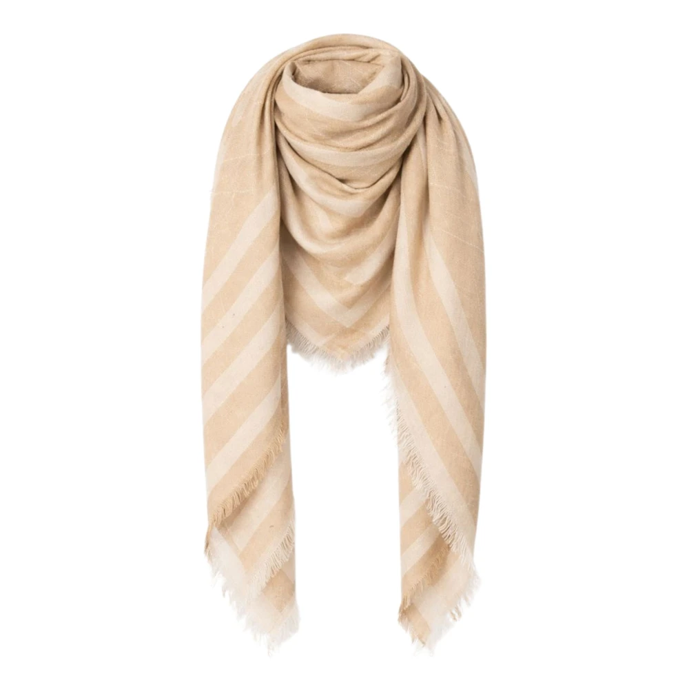 Twinset Women's Beige Striped Square Scarf